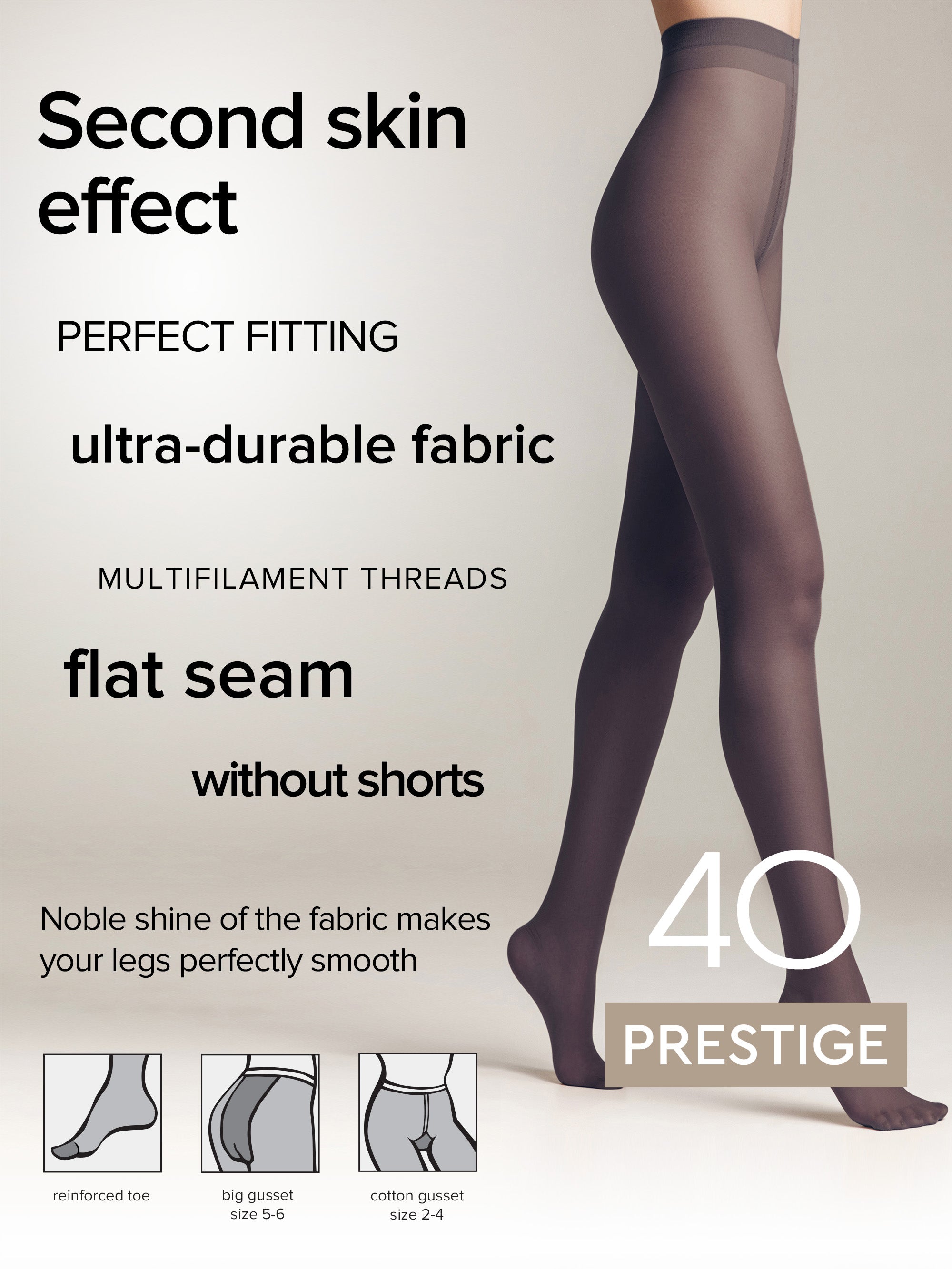 Tights Conte Prestige 40 Den - Sheer to Waist Noble Shine